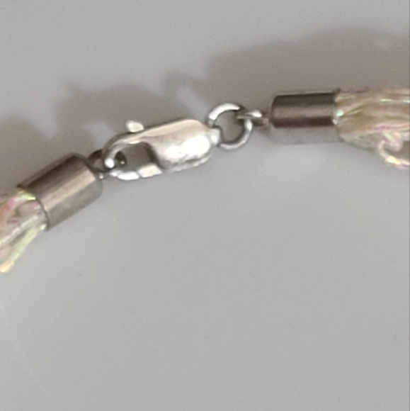 925 sterling designer woven mesh necklace iridescent WV Silver unique Anthro ? - Picture 12 of 15